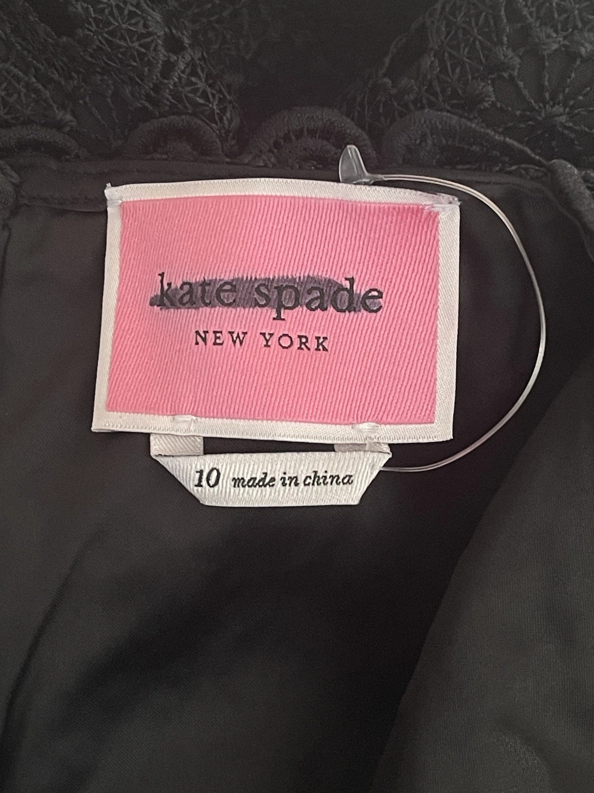 Abito donna Kate Spade in pizzo a pois nero taglia 10 vendita al dettaglio $368