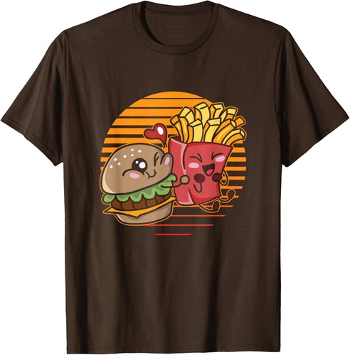 Food Lover Valentines Day Burger Fries Perfect Pair Feb 14 T-Shirt Hoodie - Picture 7 of 10