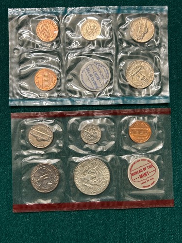 (5) 1969 US Mint Uncirculated Sets 50 Coins OGP Original Envelopes - Ships Free - Bild 6 von 6