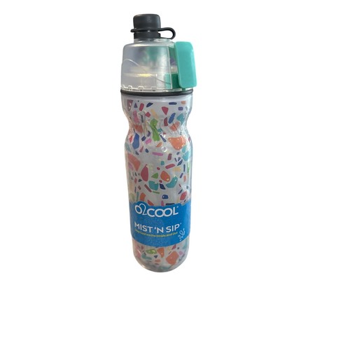 O2COOL Mist N' Sip® Water Bottle for Drinking and Misting - Rainbow Terrazzo - Picture 1 of 2