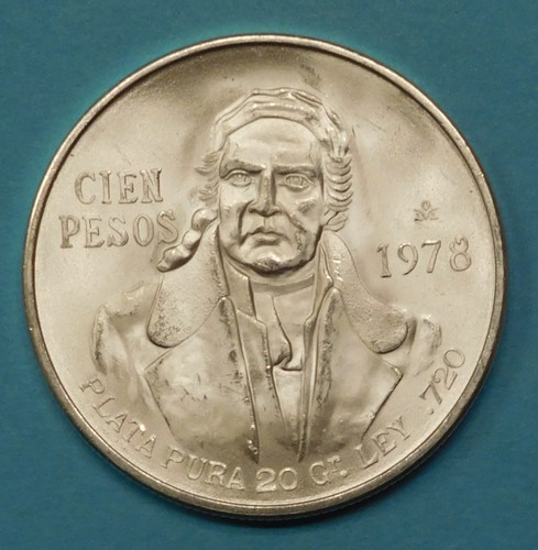 1978 MEXICO 100 PESOS  MEXICO CITY - Silver - UNC. - Picture 1 of 2