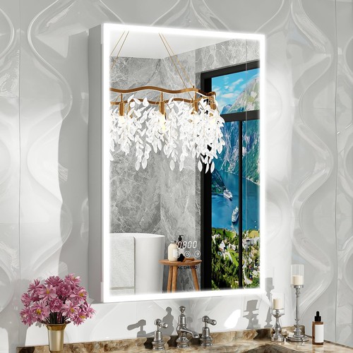 Medicine Cabinet With Lights, 2030 Inch Surface or Recessed Bathroom Mirror, ...