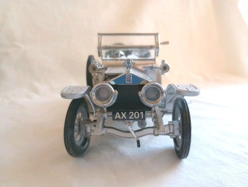 Franklin Mint 1907 Rolls Royce Silver Ghost Diecast 1:24 With Display Case - Picture 10 of 15