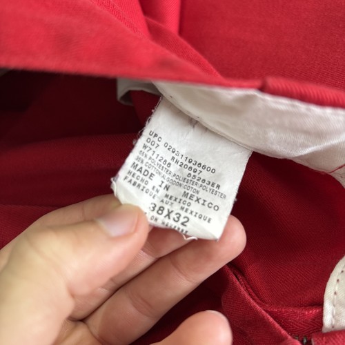 Dickies Mens 38x32 Double Knee Wide Leg Mechanic Pants Red Big Man Work - Picture 9 of 13