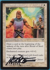 Ritual of Steel Mirage NM White Common SIGNED MAGIC CARD (ID# 441617) ABUGames
