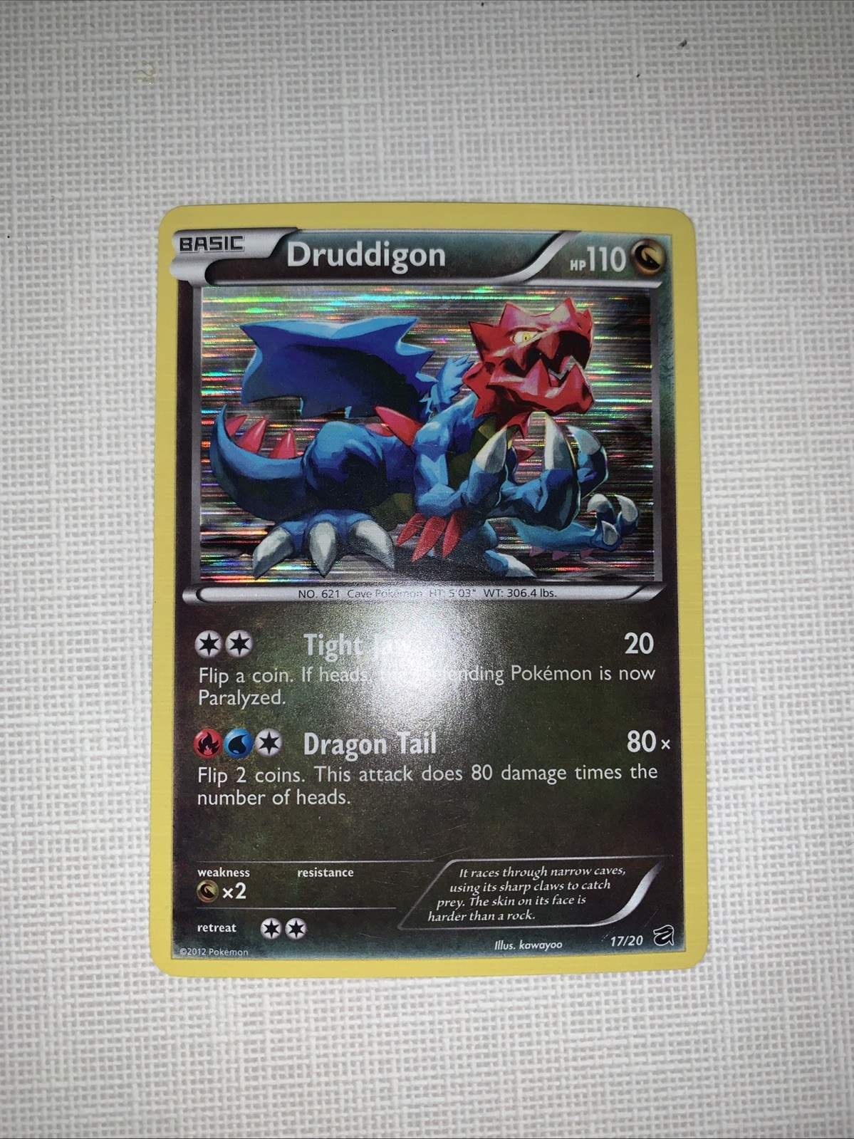 Druddigon 17/20 Dragon Vault Holo Rare Pokemon Card LP