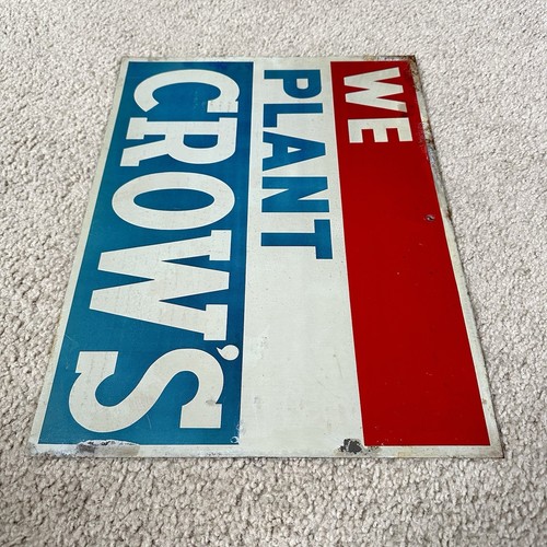 Vintage 1960s Crow’s Hybrid Seed Corn Tin Metal Sign 16 x 12 - Rare!! - Picture 6 of 12