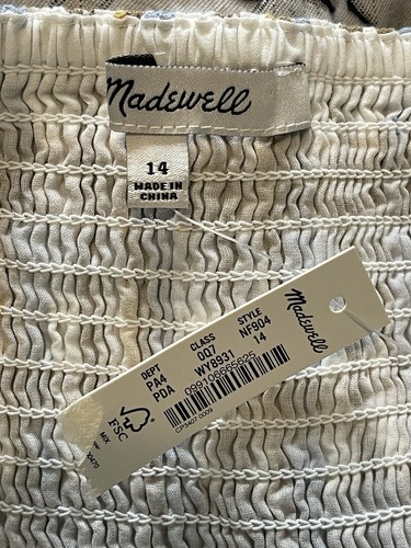 NWT Madewell Cottage Core Prairie Midi Maxi Dress Size 14 Plaid Gingham - Picture 7 of 8