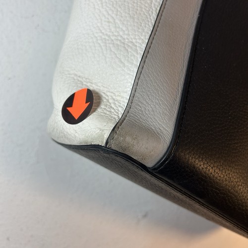 Gemma Large Tri-Color Pebbled Leather Tote black white grey laptop purse bag - Picture 10 of 15