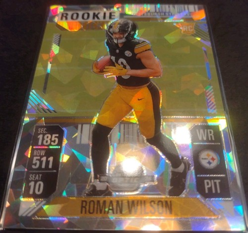Roman Wilson 2024 Contenders Optic #93 Cracked Ice RC /22 Michigan Steelers SP