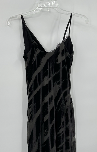 ANTHROPOLOGIE Vestido sin Mangas Terciopelo Burnout Midi Fiesta Noche Negro XXS - Imagen 7 de 11