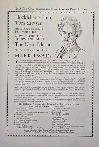 The Collected Works of Mark Twain Nueva Edición por Set o Volume Print Ad 1927 - Imagen 1 de 4