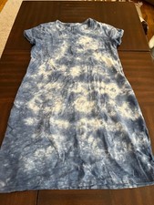 Gap Womens Small Blue Tie-Dye T-shirt Dress