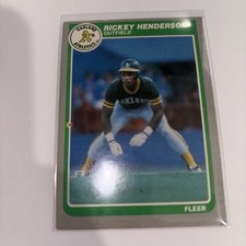 1985 FLEER #425 RICKEY HENDERSON ATHLETICS HOF very rare ERROR card
