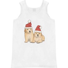 'Christmas Golden Retriever Puppies' Adult Vest / Tank Top AV043671 