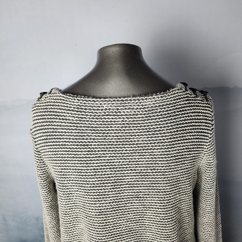 Roxy Free Thinking Button Trim Knit Gray Sweater | Junior's Medium - Picture 11 of 16