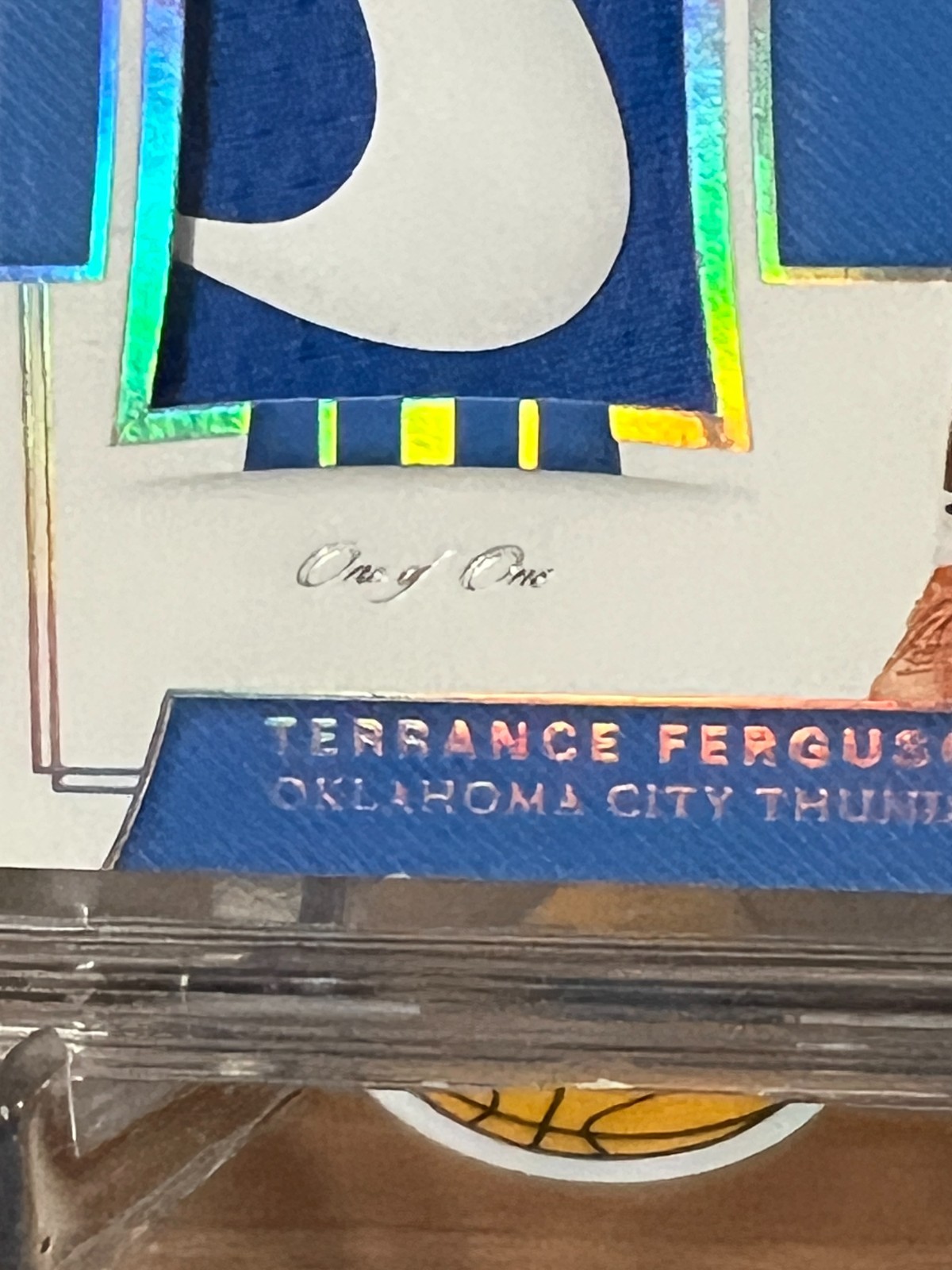 2017-18 National Treasures Terrance Ferguson 1/1 Relic Patch BGS 7 One of One view 6