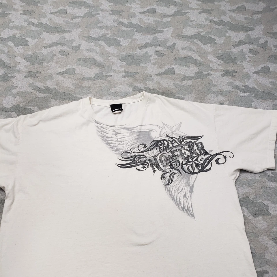 Camisa vintage No Fear para hombre 2XL blanca preencogida manga corta alas Y2K Foto 3 de 4