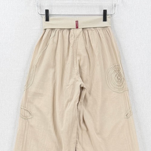 Pantalones HARD TAIL Cintura Plegable Pierna Ancha Para Mujer XS Tostado Años 90 Y2K Festival Informal NUEVO - Imagen 4 de 14