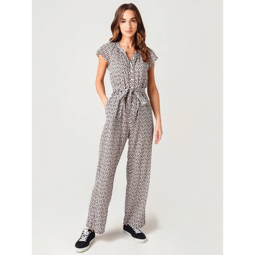 XÍRENA Sz Large L Haven Tile Geometric Print Cassi Jumpsuit Belt Flutter Sleeves - Picture 1 of 13