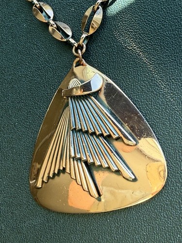 Vintage 1950s Renoir Style Copper Modernist Designer Ramé Estate Necklace. B - Picture 4 of 20