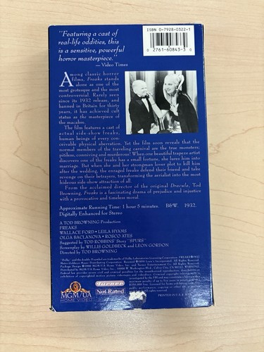 Freaks (VHS) Tod Browning (1932) Macabre Chilling Carniva Horror Kult Klassiker! - Bild 2 von 6