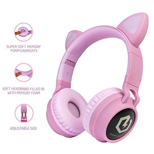 PowerLocus Wireless Bluetooth Headphones for Kids, Kid Headphone Over-Ear with - Picture 4 of 5