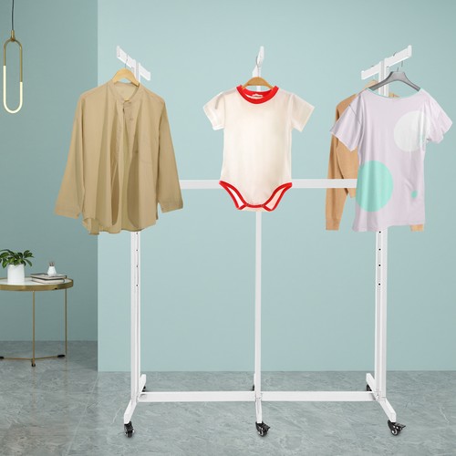 Kleiderständer 6-fach gerade Arme verstellbar Kleiderständer mit Rollen - Bild 1 von 15