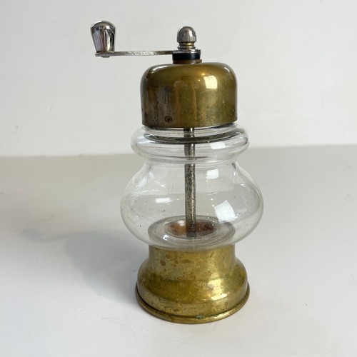 Kosta Sea Glasbruk Schweden Vintage Glas Messing Mahlwerk Salz/Pfeffermühle