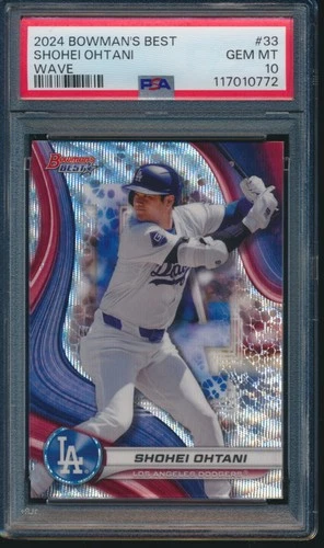 PSA 10 SHOHEI OHTANI 2024 Bowman's Best WAVE REFRACTOR #33 LA DODGERS GEM MINT