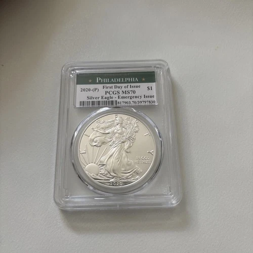 2020(P) American Silver Eagle Emergency Issue PCGS MS70 First Day Of Issue