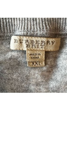 Burberry Plaid Sweater Mens XXL Gray Cotton Cashmere Crewneck - Picture 4 of 6