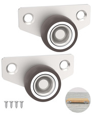 1-Inch Side Mount Caster, Mini Low Profile Caster Wheels Set of 2, Silent Rigid
