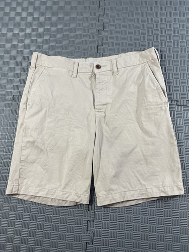 Outerknown Shorts Mens 33 Beige Button Fly Organic Cotton 8.5" Hiking Outdoor