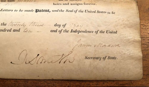E4708 : 1810 James Madison Signé Deux Fois , Cincinnati, Ohio Land Acte - Picture 3 of 6
