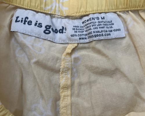 Life Is Good Sleep Womens Pajama Shorts Cotton Yellow Size Medum - Picture 5 of 5
