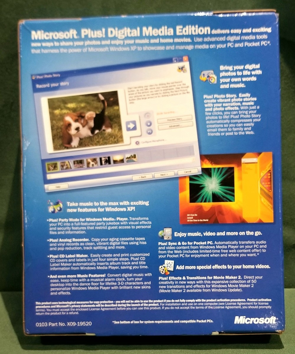 Microsoft Plus Digital Media Edition for Windows XP for sale