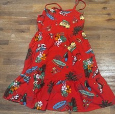 Girls size 9 Miss Mango Red Santa Claus Christmas Club Beach Dress NEW