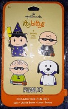 4 Hallmark Peanuts Halloween Itty Bittys pins MIP NR