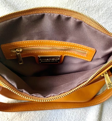 Divina Firenze Tan Leather Cross Body Shoulder Bag Made In Italy - Picture 6 of 6