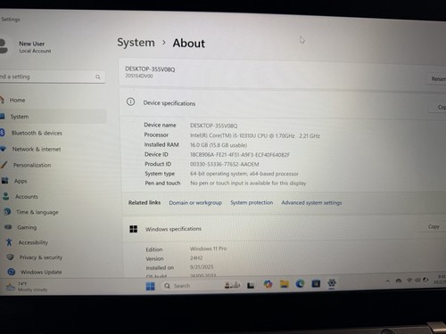 Lenovo Thinkpad T14 Gen 1 14" FHD Intel Core i5 10310U 16GB 256GB SSD W11P - Imagen 6 de 10