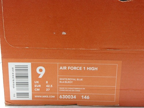 Nike 2001 Air Force1 High White/Blue 630034-146 - Picture 6 of 7