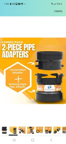 TonGass (Combo Pack) RV Sewer Hose Fitting Adapter to PVC, RV Sewer Connection & - Imagen 7 de 8