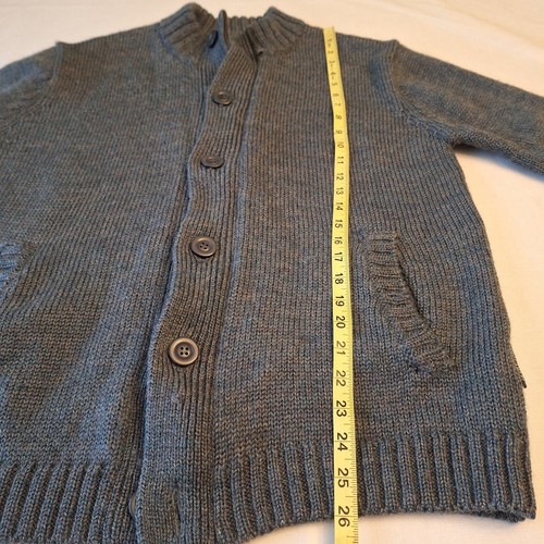 Woolovers Grey British Wool Knit Cardigan Sweater Ivy Prep Button Front Size L - Picture 7 of 12