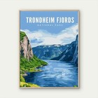 Norway Trondheim Fjords National Park Travel Poster Choose Your Size