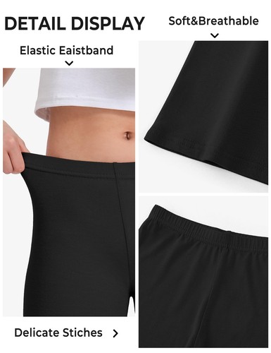 Girls Dance Shorts Bike Short for Underdress 8-10 Years Black 6 Pack - Picture 5 of 7