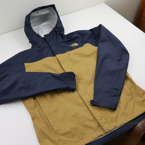 The North Face Venture Rain Jacket Mens Large Blue Brown Hooded Lightweight Coat - Picture 3 of 15