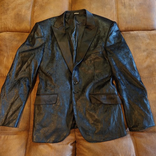 Angelino Mens Medium Blazer Black Reptile Print - Picture 2 of 17