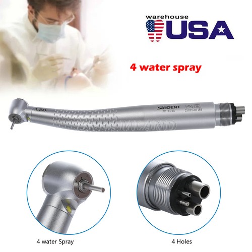 SANDENT Dental LED E-generator High Speed Handpiece 4 Air &Water Spray 4Hole DTA - Picture 13 of 22