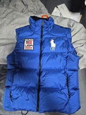 Polo By Ralph Lauren PRL67 Alpine Ski Goose big pony puffer vest L large blue